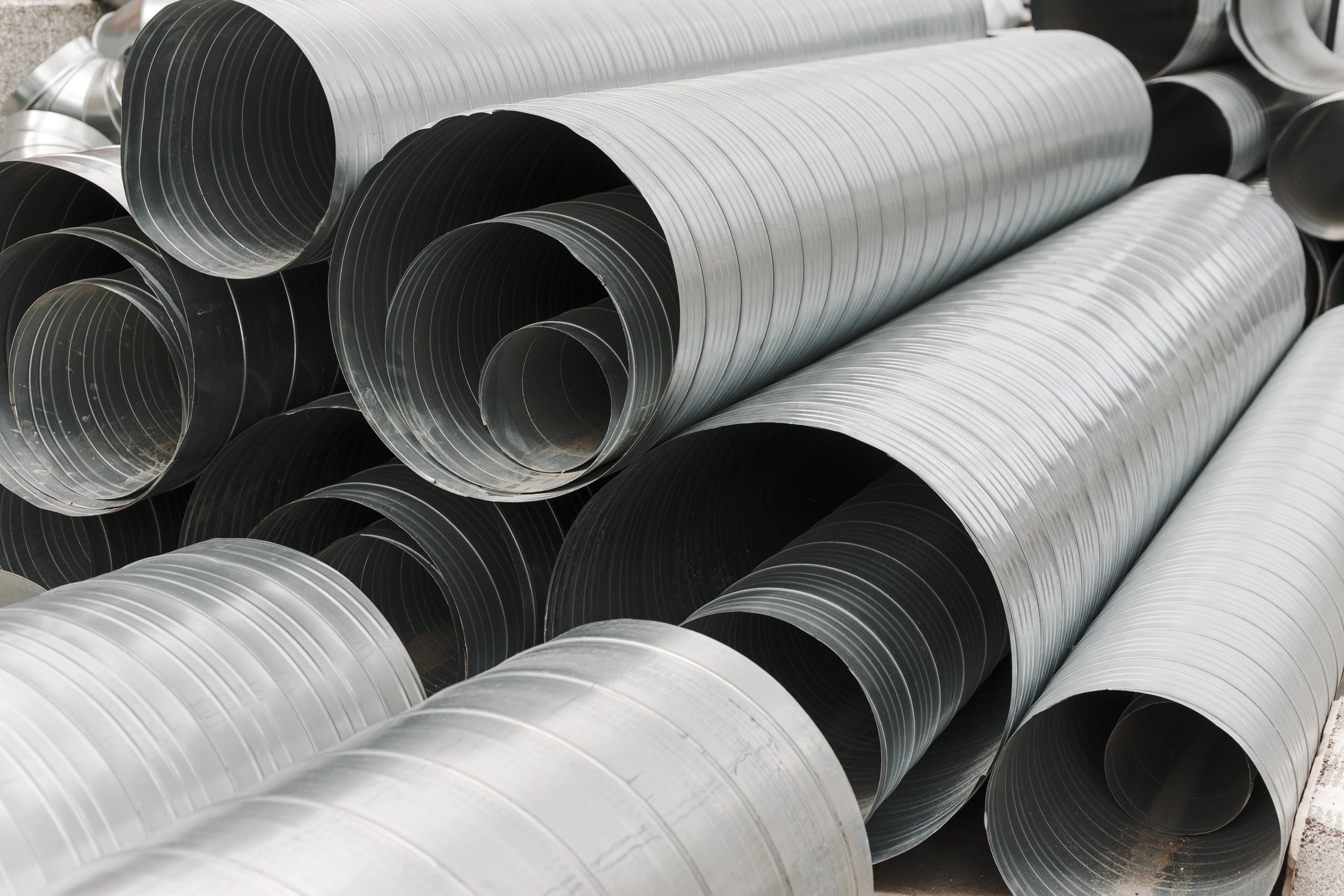 Corrugated spiral duct pipes