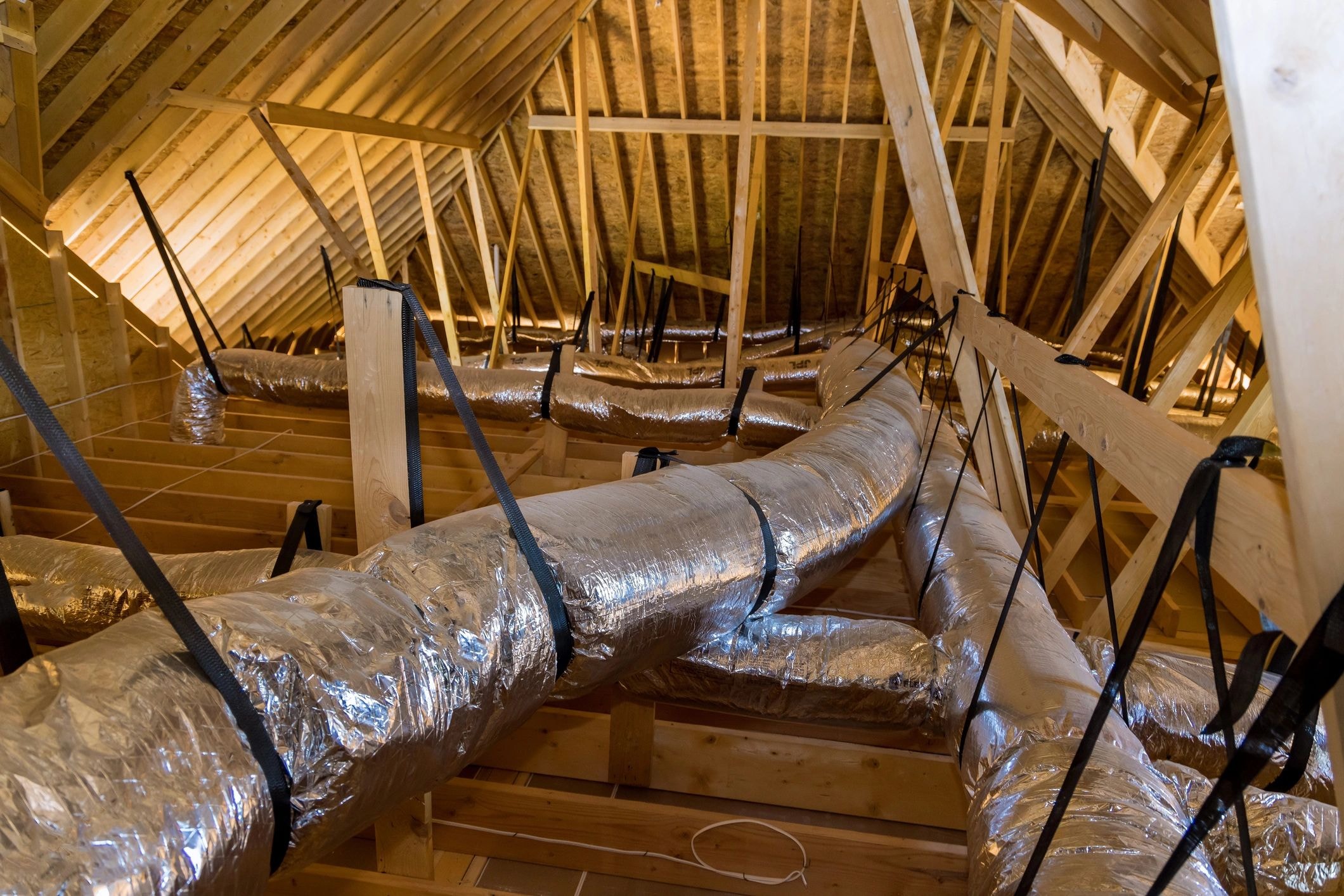 HVAC ductwork attic insulation